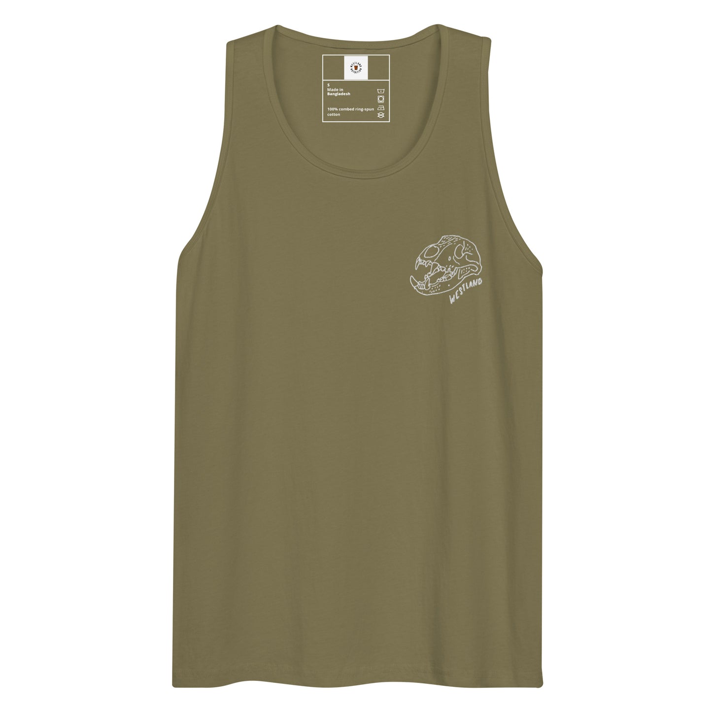Men’s premium tank top - Embroidered Skull White